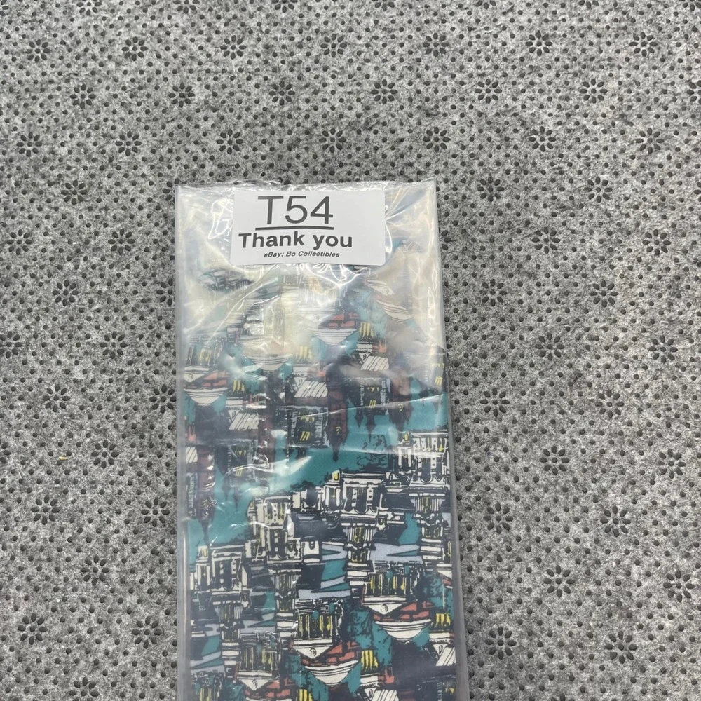 Vintage 1995 Syracuse University Silk Tie Architecture Crouse College Print Teal